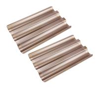 Toyvian 2 pièces Moule à Français Non Adhérent Compartiments pour Baguettes Plaque Cuisson Acier Doré Lot de Facile à Démouler et Adapté Cuisson Maison