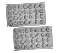 Toyvian 2 Pièces Moule Silicone Forme Galets Antiadhésif Résistant Chaleur pour Glaçons Chocolat Bonbons Pâtisserie Décoration Gâteaux Flexible et Facile à Démouler