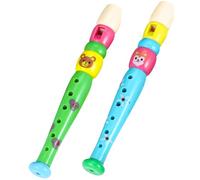 Toyvian 2 pièces Musical Six pour Garçon Fille Flûte Plastique Colorée avec Motifs Cartoon Instrument Léger et Compact pour Initiation Musicale des Filles et Garçons Lot Couleur Aléatoire