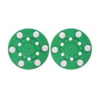 Toyvian 2 Pièces Palet de Hockey à Roulement Glissant Vert Structure 6 Billes en PP, Taille Officielle, Anti-Rebond, pour Entraînement Hockey sur Route et Garage