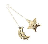 Toyvian 2 pièces Passoire à Thé Suspendue Inox Infuseur Étoiles et Lune avec Chaîne Filtre Épices Maille Fine pour Infusion de Thé Vrac