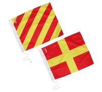 Toyvian 2 Pièces Pavillons de Signalisation des Bateaux, Pavillons de Code du Navire, Polyester, Résistants aux Intempéries la Décoloration, pour Navires et Bateaux, Fêtes Nautiques