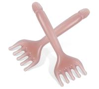 Toyvian 2 pièces Peigne de Massage à Dents Larges Outil Auto-massage Résistant et Portable Design à Cinq Griffes pour Chevelu et Visage Convient à Tous Types de Cheveux