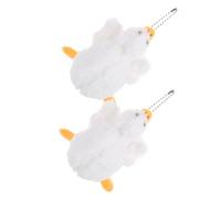 Toyvian 2 pièces Pendentif Canard Peluche Douce Breloque Sac à Dos Décoratif Porte-clés Fluffy Cadeau Noël Maman Lot