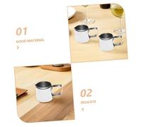 Toyvian 2 pièces Pichet à Lait Inox Mini avec Bec Verseur Antidébordement Pot pour Café et Desserts Poignée Ergonomique pour Café Restaurant Maison Lot