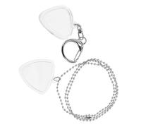 Toyvian 2 Pièces Pick Case Transparent Guitar Pick Holder Box with Keyring and Pendant Portable Plectrum Storage for Musicians