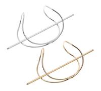 Toyvian 2 Pièces Pince à Cheveux en Métal pour Chignon Féminin, Design Élégant et Unique, Accessoire pour Mariages et Soirées, Finition Or ou Argenté Raffinée