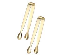 Toyvian 2 pièces Pinces à Glaçons Acier Inoxydable Doré Mini Pinces Service pour Sucre Glace Citron et Thé Usage Polyvalent Quotidien