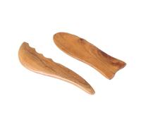 Toyvian 2 pièces Planche Gua Sha Bois Naturel Mini Scraping Boards Massage Visage Corps Masseur Portable pour Soins Peau