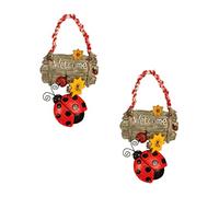 Toyvian 2 pièces Plaque de Porte Résine Coccinelle Étoiles Décoration Suspendue Accueil Ornement Mural pour Boutique et Maison