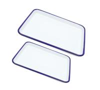 Toyvian 2 Pièces Plaque Émaillée de Cuisson Rectangulaire Blanche 26x18cm et 30x20cm Résistante la Chaleur pour Rôtissage de Viande et Usage Laboratoire Vintage