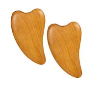 Toyvian 2 pièces Plaques de Gua Sha Bois Naturel Outils de Massage Facial pour Thérapie Grattoir Peau et Pores Soulagement et Stimulation Métabolique Du Visage