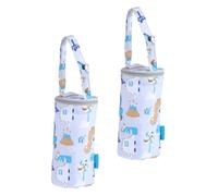 Toyvian 2 pièces Pochette Thermique pour Biberon Isolation Intérieure Design Ludique Portable avec Sangle pour Poussette Conserve Le Lait Tempéré ou Froid Plusieurs Heures Gris 2pcs