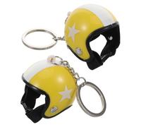 Toyvian 2 Pièces Porte-clés Casque Porte-clés Porte-clés Vélo Porte-clés Charmant Accessoires Drôles Clip De Trousseau Étoilé Brillant Accessoires De à Yellow Alliage