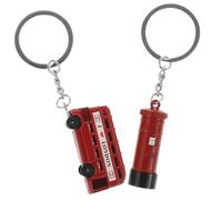 Toyvian 2 pièces Porte-clés Créatifs Londres Bus Rouge et Boîte Aux Lettres Accessoires Britanniques Décoratifs et Résistants pour Trousseau et Porte-feuille