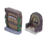 Toyvian 2 Pièces Porte de Maison Miniature pour Jardin Aquarium, | Design Féerique, Usage DIY pour Terrariums et Coins Bureau, Résiste Dedans comme Dehors