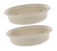 Toyvian 2 Pièces Pot de Fleurs Plastique Rond Plateau Drainant pour Plantes Intérieur Extérieur Base Résistante Durable pour Éviter Dégâts Surfaces