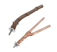 Toyvian 2 Pièces Poteau en Bois De Poivre Rester Stand De Perchoir De Perroquet De Perchoir en Bloc D'oiseau Naturel Jouets d'oiseaux pour Perroquets Perchoirs pour Perroquets