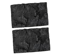 Toyvian 2 Pièces PU Background Board for Reptile and Turtle Tank Lightweight Decorative Aquarium Terrarium Backdrop with Realistic Rock Texture