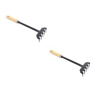 Toyvian 2 Pièces Râteau de Jardin Miniature Outil à Main pour Aérer Aménager Sol Jardinage