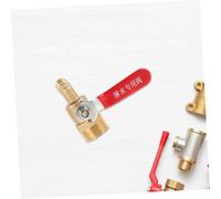 Toyvian 2 pièces Robinet à Boisseau Sphérique Laiton avec Poignée Rouge Vanne Mini Étanche Fuite Adapté pour Eau Gaz Huile et Compresseur Air