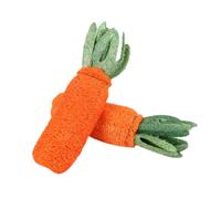 Toyvian 2 pièces Rongeurs Forme de Carotte à Mâcher Naturel Loofah Soins Dentaires et Massage des Gencives pour Hamsters et Petits Animaux Résistant et Sûr