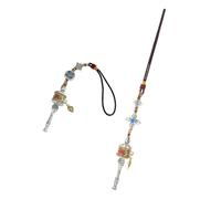 Toyvian 2 pièces Roue de Prière Bouddhiste Pendentif Tibétain Vajra pour Porte-clés Décoration Feng Shui Voiture et Unisexe Charme Protection et Spiritualité