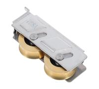 Toyvian 2 pièces roulettes Double Roue Cuivre pour Porte Coulissante Roulement à Gorge Coque INOX Remplacement Galets Baie Vitrée Patio Stabilité et Glissement Fluide