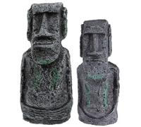 Toyvian 2 pièces Statue Île Abstraite Résine Sculpture Décorative Élégante pour Aquarium et Maison Petit Moyen Ornement Léger et Compact pour Salon Bureau et Cadeau de Pendaison de