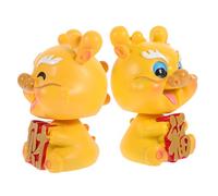 Toyvian 2 Pièces Statuette De Dragon Décorative Résine Figurine De Dragon du Zodiaque pour Décoration De Bureau Et Maison