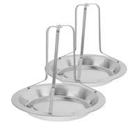 Toyvian 2 Pièces Support Poulet Acier Inoxydable Robuste et Compact Support Vertical pour Rôtissoire BBQ Rack de Cuisson pour Poulet et Dinde Facile à Nettoyer et Distribution Uniforme