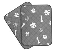 Toyvian 2 pièces Tapis Éducateur pour Chien Lavable avec Motif Os Réutilisable et Absorbant pour Intérieur et Propreté des Chiots