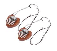 Toyvian 2 Pièces Tone Mini Thumb Piano Kalimba Portable Finger Piano Musical Instrument Pendant With Lanyard For Beginners And Music Lovers