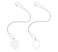 Toyvian 2 Pièces Transparent Guitar Pick Holder Necklace with Extended Chain Secure Plectrum Storage for Guitarists Practical Music Accessory and Stylish Gift