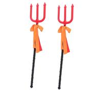 Toyvian 2 Pièces Trident Plastique Accessoire Costume Diable Réaliste pour Soirée Masquée Halloween et Cosplay et Sûr