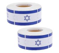 Toyvian 2 Rouleaux Autocollants Drapeau Israël Étiquettes Adhesives pour Bouteilles Scrapbooking Carnet Valise Accessoires de Voyage et Journal
