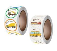 Toyvian 2 rouleaux Stickers Voitures et Camions Autocollants Récompense Garçon Fille Maternelle Motifs Véhicules Autocollants Encouragement pour Tableau de Récompense