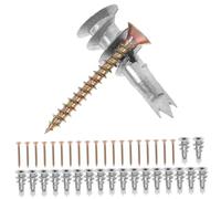 Toyvian 20 Ensembles Auto Perceuses Alliage de Zinc avec Vis Kit pour Plaques de Plâtre Fixation Rapide et Résistante pour Murs Creux et Décoration Intérieure