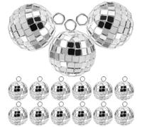 Toyvian 20 pièces Boules Disco Facettes Vintage Pendentifs Miroir DIY Charms pour Collier Porte-clés Boucles Oreilles Accessoires de Fête