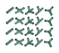 Toyvian 20 pièces Connecteurs de Cadre de Jardinage Abs Robustes pour Support de Plantes Joints Deux et Quatre Voies Accessoires Flexibles pour Tubes Galvanisés et Piquets de