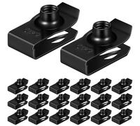 Toyvian 20 Pièces Écrou à Clips en U en Fer Noir pour Grille et | Fixation Filetée, Forme en U, Usage Polyvalent, pour Panneaux et Réparations Rapides en Atelier