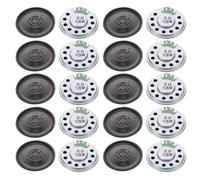 Toyvian 20 Pièces Haut-Parleur de Remplacement 8 0,5 30mm, Rond Ultrafin | Aimant Interne, Fils Préinstallés, Alliage Plastique, Clarté Moyenne, pour Appareils D’apprentissage et Interphone Domestique