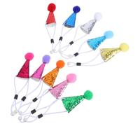 Toyvian 20 Pièces Mini Chapeau Conique de Fête Décoratif pour Peluches et Doudous | Pompon, , Pu Artificiel et Peluche, Léger et Facile à Fixer, pour Anniversaire et Loisirs Créatifs
