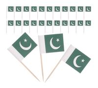 Toyvian 200 pièces Lot de Mini Pics Cocktail Drapeau Pakistan Cure-Dents Décorations Alimentaires pour Fête et Desserts