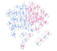 Toyvian 200 pièces Mini Décorations Sucette Acrylique Transparent Rose Bleu pour DIY Bijoux Charms pour Fête Shower et Révélation