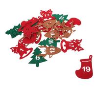 Toyvian 24 Autocollants Chiffres de Noël en Feutrine pour Calendrier de Compte à Rebours Étiquettes Adhésives Numérotées pour Paquet et Enveloppes Décoration Pratique pour Fêtes et