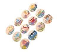 Toyvian 24 pièces Jeu Mémoire Animaux Marins Bois Éducatif pour Garçon Fille Stimule Mémoire Observation et Sûr pour Apprentissage Précoce