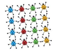 Toyvian 24 pièces Lot de Coccinelles Adhésives Colorées Jouets Simulateurs Garçon Fille Pranks Décoration Murale Polyvalente pour Activités Extérieures et