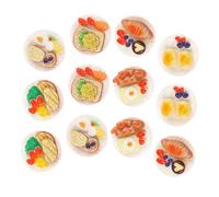 Toyvian 24 pièces Miniature Food Models for Doll House Realistic Resin Mini House Dessert Decoration Mixed Style Miniature Snacks and Sweets Ornaments