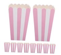 Toyvian 24pièces Boîtes à Popcorn Papier Rose à Rayures Bords Ondulés Format Petit Pour Fêtes Films Popcorn Bonbons Biscuits